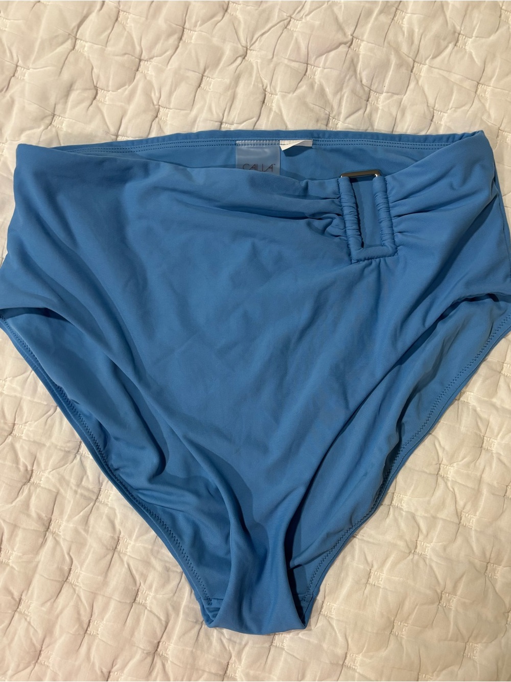 CALIA by Carrie Underwood High-Waist Bikini Bottoms in Blue